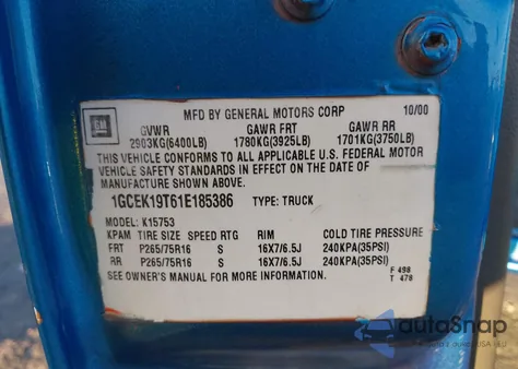 2003 Chevrolet Silverado 1500 Ls from USA, damaged, VIN 2GCEK19V131261358